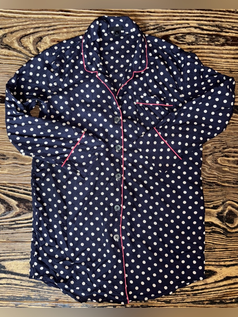 Y2K J Crew Silk Polka Dot Top
